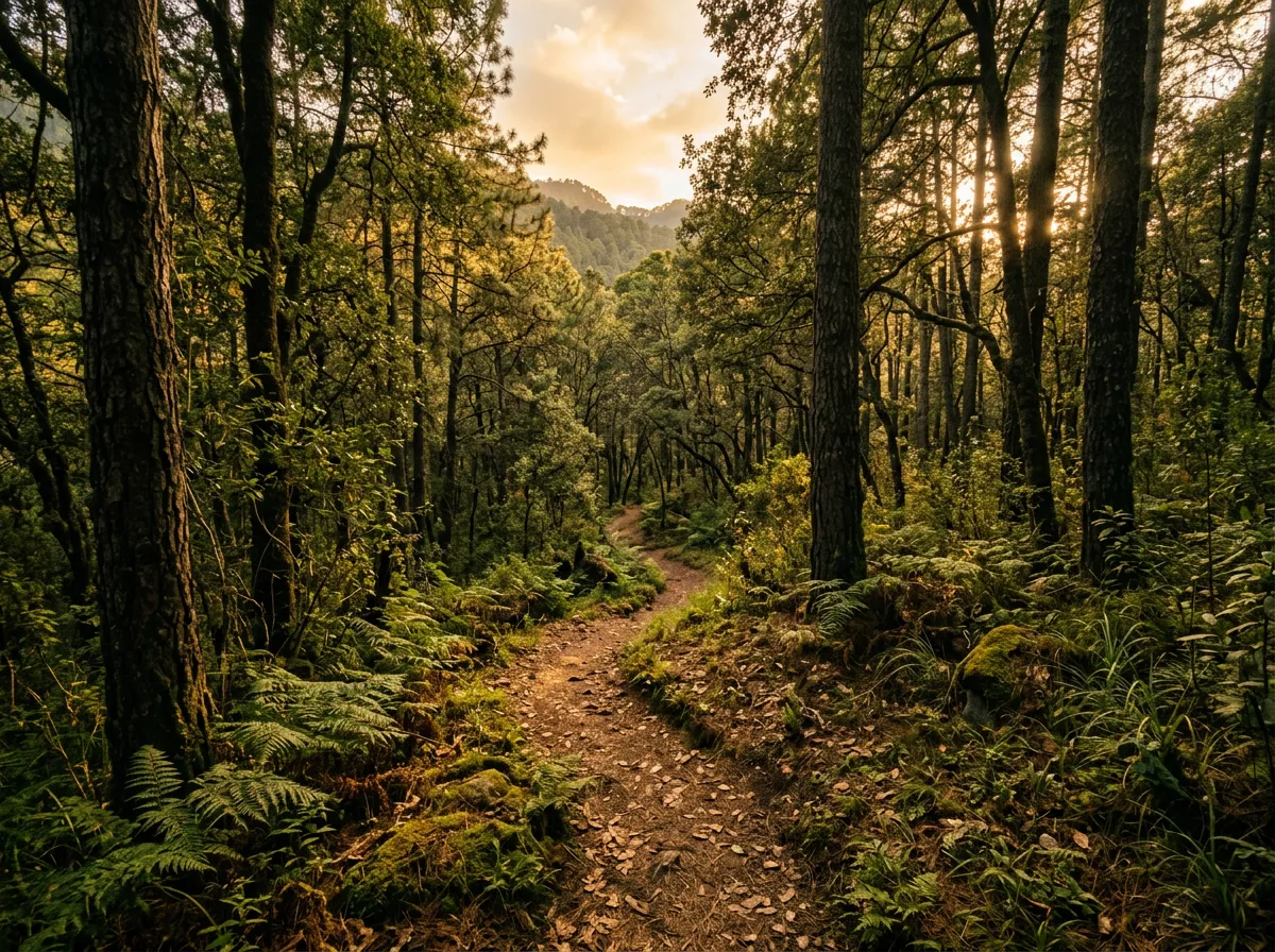 Sendero en el bosque de oyamel